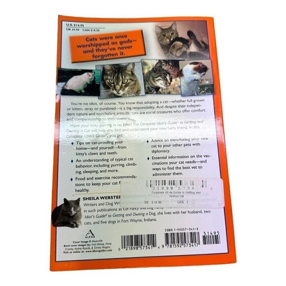 The Complete Idiots Guide to Getting and Owning a Cat Paperback Used - Picture 7 of 7